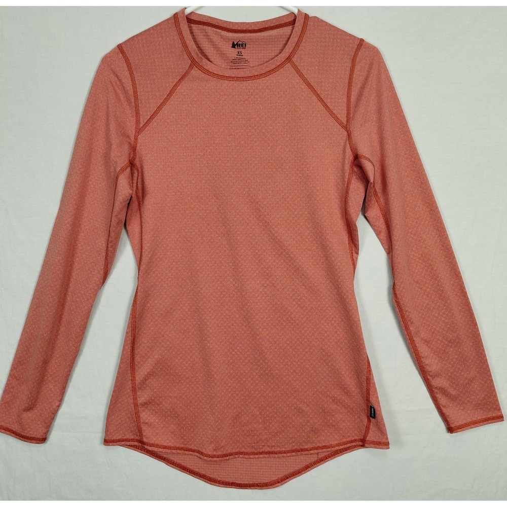 REI Co-op Crew Shirt Women XS Coral Lightweight Base Layer Active Outdoor Hiking